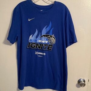 🟨🟨 Nike Dry-Fit Orlando Magic Logo Tee 2019 Blue and White Ignite (size XL)